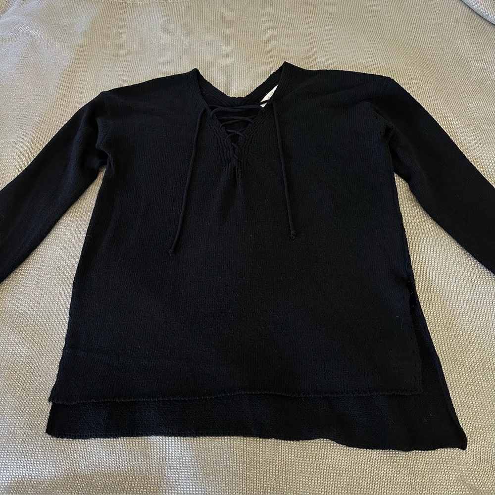 ASTR Lightweight Lace up Black Tunic